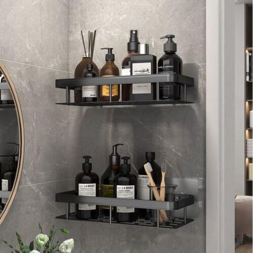 Bathroom Shelves No-drill Aluminum Corner Shelf Shower Storage Rack Holder Toilet Organizer Kitchen Bathroom Accessories