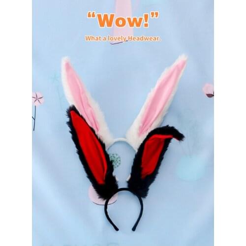 Cute Handmade Hair accessories Fashion Lady Girl Rabbit Ears Cosplay Head Bands Lovely Charming Night Party Club Bar Hair Clip