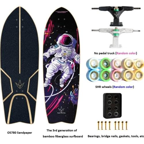 Professional Training Land Carver Surf Skateboard Upgrated Bamboo Fiberglass Steering Truck Skateboard 3rd Generation Fishboard