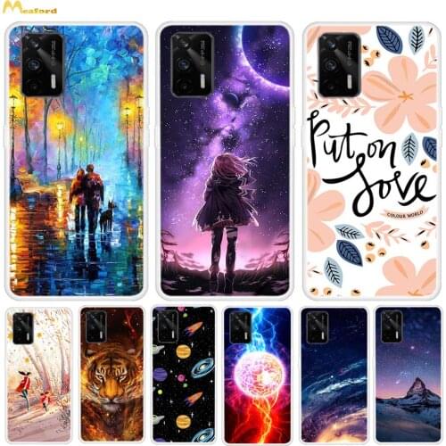 REALMEGT5G Cases For Realme GT 5G Phone Cover Silicone TPU Prints Cute Deer Tiger Fundas Real Me GT5G 12gb 256gb Snapdragon 888