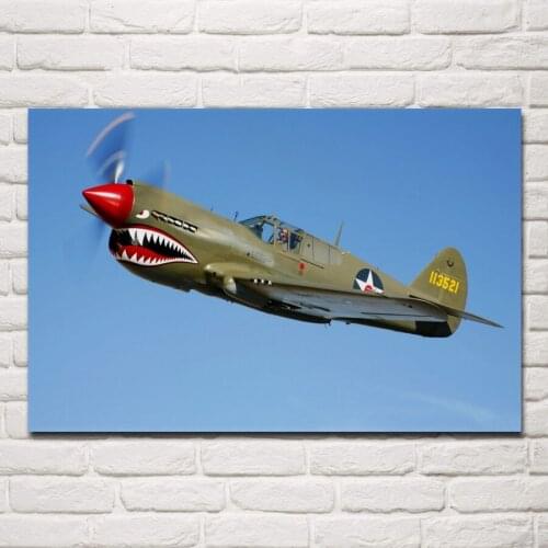 Airplanes P 40 retro famous fighter military artwork QX053 living room home wall art decor wood frame fabric posters