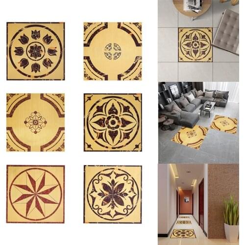 Removable Self Adhesive Floor Stickers PVC Brushed Gold