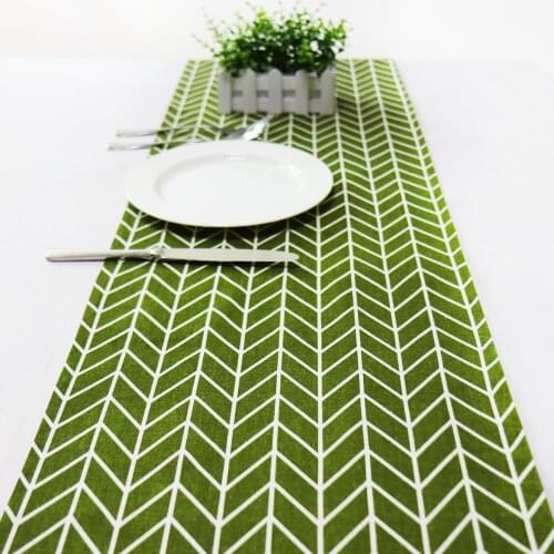 3 Size Grass Green Table Runner Modern Table Cover Linen Tablecloths for Christmas Dining Daily Home Use