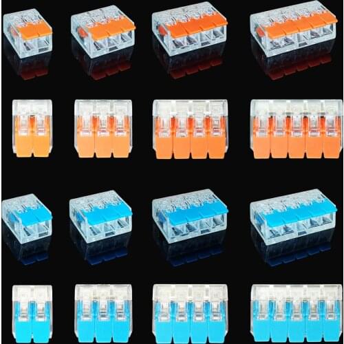 Mini Fast Wire Cable Connectors Universal Compact Conductor Spring Splicing Wiring Connector Push-in Terminal Block PCT-412/413