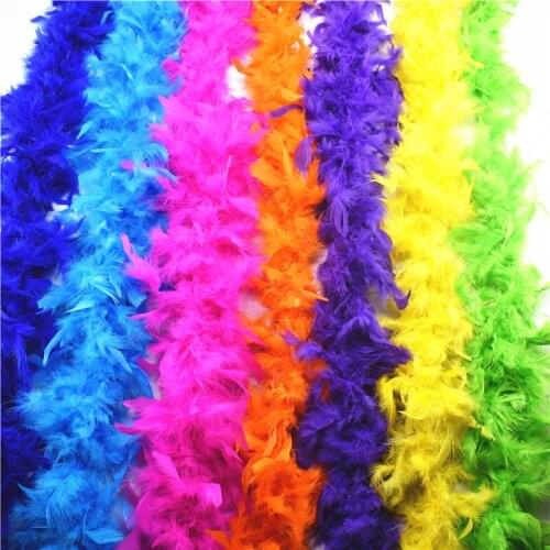 High quality 2yard fluffy Turkey Feather boa About 60gram DIY Wedding car decoration plumes , Birthday party,feathers for crafts