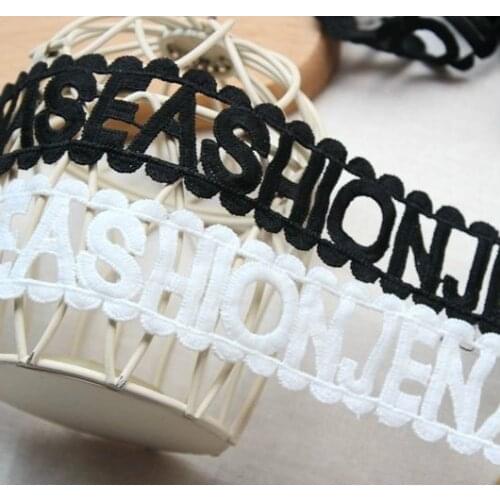 High quality wide 3.5CM beautiful letter milk silk water soluble lace DIY shoulder strap jewelry belt decorative accessories