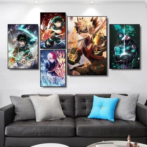 Janpnese Anime My Hero Academia Canvas Painting Poster and Print Wall Art Picture for Living Room Home Decor Cuadros