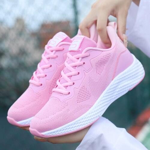 Womens shoes casual sports new fly woven mesh large size fashion comfortable breathable light non-slip vulcanized shoes
