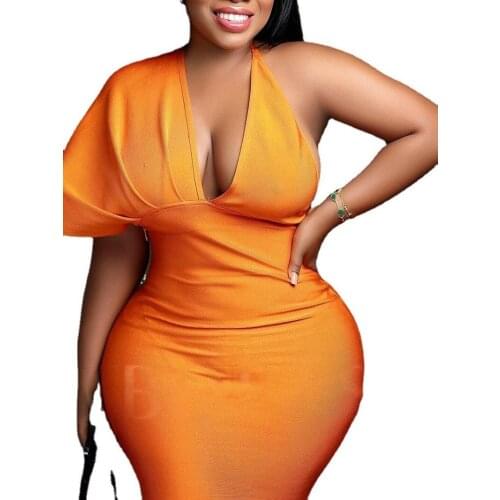 2021 Summer Tight Bandage Dress Sexy V-neck Open Back Dress Mid-waist Long Skirt Temperament Commuter Irregular Split Dress New