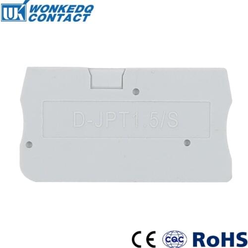 10Pcs D-PT1.5 End Plate For PT1.5 Din Rail Terminal Block Electrical Connector Barrier PT Type Accessories D-PT 1.5 End Cover