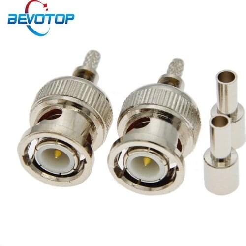 100pcs/lot BNC Male Plug Window Q9 Crimp RG174 LMR100 RG316 Cable RF Connector BNC Connector