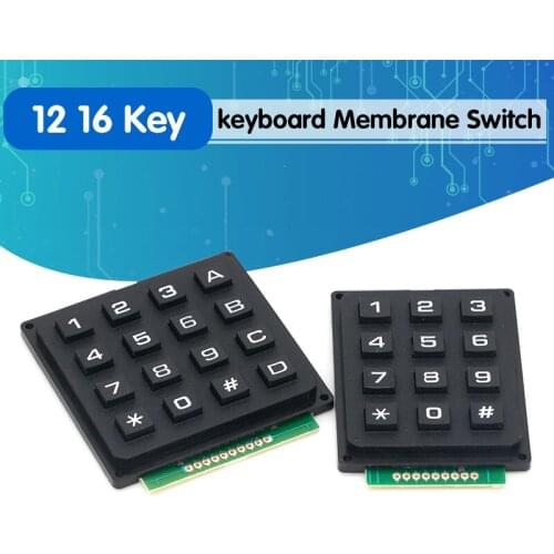 12 16 Key 4*4 4*3 Membrane Switch Keypad 4 x 4 4 x 3 Matrix Array Matrix keyboard membrane switch keypad for arduino