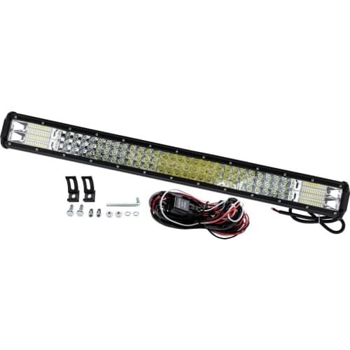 28Inch LED Light Bar Tri Row Flood Spot Combo Offroad Driving Lamp 4WD 6500K for Boat ATV SUV