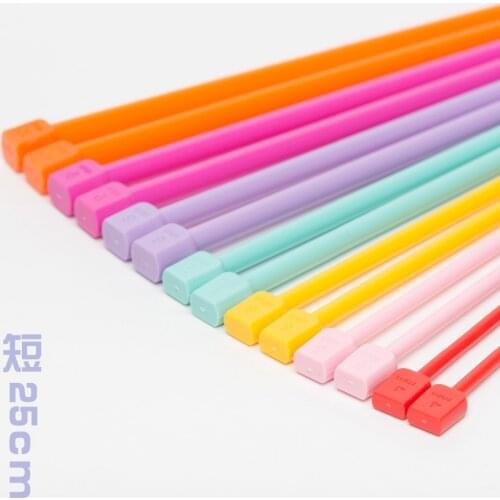 40CM & 25CM DIY Crochet Hooks Knitting Needles Multi color Soft Plastic Grip Handle Weave Craft 4MM 5MM 6MM 7MM 8MM 9MM 10MM