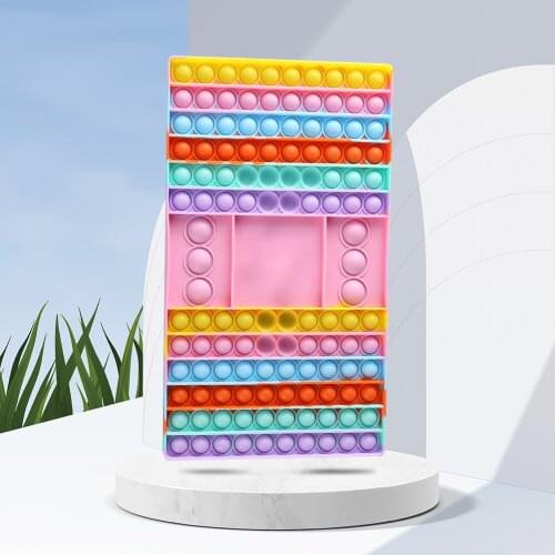 Stress Reliever Anti-Stress Toys Adult Children Rainbow Chessboard Push Bubble Board Kids Stress Relief Education Toy