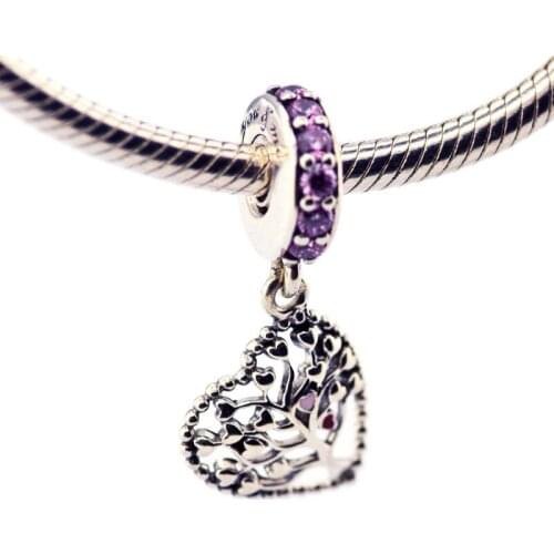 Tree of Love Heart Beads for Silver 925 Original Charms Bracelets Women Jewelry DIY Mixed Color Charm Beads for Jewelry Making