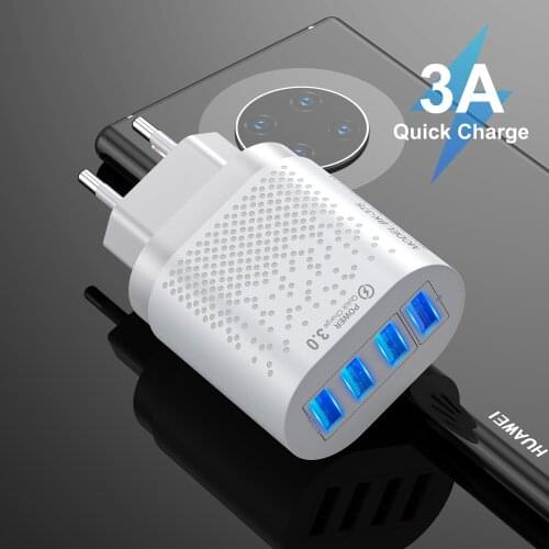 Tkey 48W Quick Charger 3.0 USB Charger For iphone Android phone EU US Plug Wall Mobile Phone Charger Adapter Fast Charging