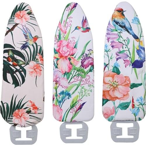 140x50CM Flower Bird Printed Ironing Board Cover Washable Heat Insulation Protective Non-Slip Ironing Board Cover Home Cleaner