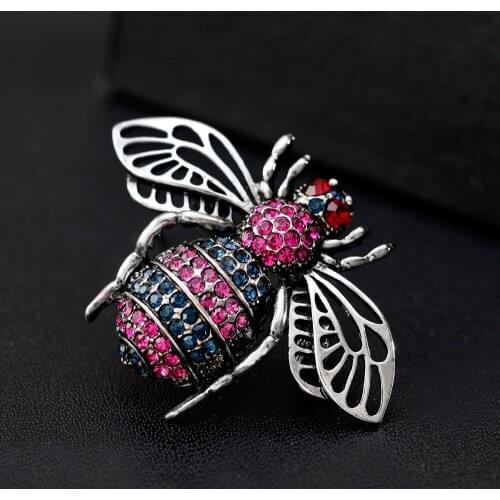 Crystal Brooch Pins For Women Dragonfly Butterfly Bee Brooches Jewelry Fashion Wedding Party Bijoux Best Gift