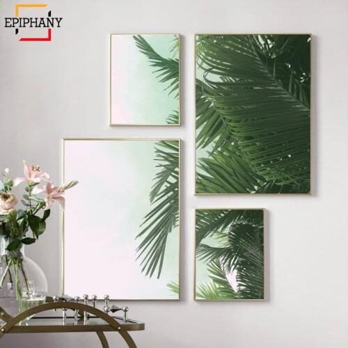 Tropical Leaf Print Wall Art Palm Leaves Canvas Painting Green Plant Posters Modern Home Decor Wall Pictures for Living Room