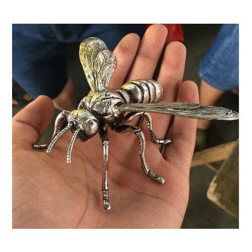 Collect sculpture,creative design, antique white copper"win"ant Statue Ornament home decoration high 12cm free shipping