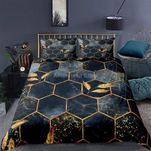 Geometry Marble Bed Bedding Set 3d Bed Linen Quilt Duvet Cover Sets Home Textile Home Decor Twin Single Queen King Size Luxury
