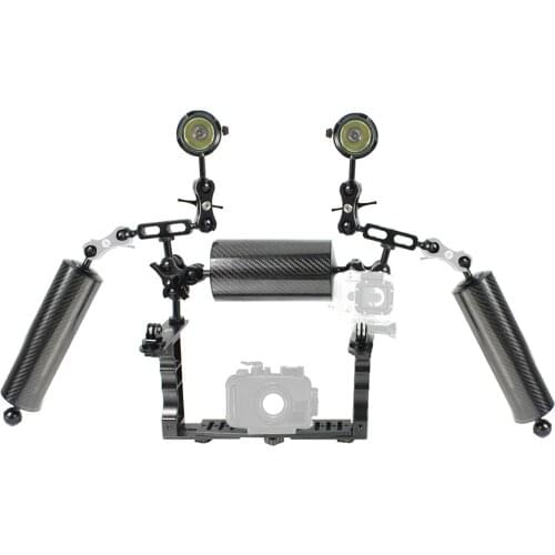 BGNING Dual Arm Scuba Diving Bracket Flashlight Tray Stabilizer Mount Handheld Holder w/ Buoyancy Arm for Gopro Action Camera