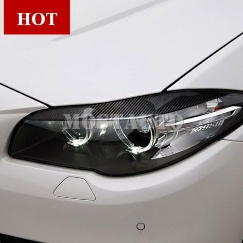 For BMW 5 Series F10 F11 Carbon Fiber Headlight Eye Lid Eyebrow Cover 2011-2016 2pcs Car Accessories Interior Car Decor Car Trim