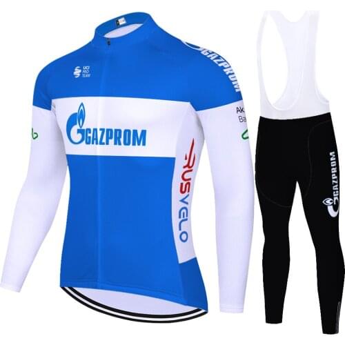 New gazprom cycling jersey 2020 pro team summer spring quick dry bike clothing men cycling set men Bicycle wear 20D gel pad