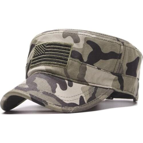 New Tactical Camouflage Cap Men Baseball Cap USA Flag Snapback Hats Trucker Bone Adjustable Army Camo Flat Top Cap Male