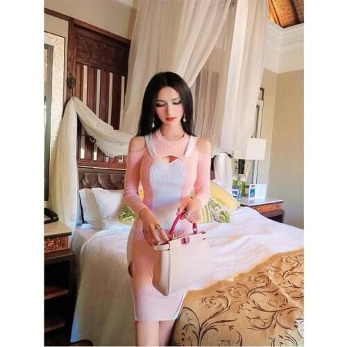 New spring and autumn office lady Fashion casual sexy brand young female women girls knitting Sweater skirt suits sets clothing