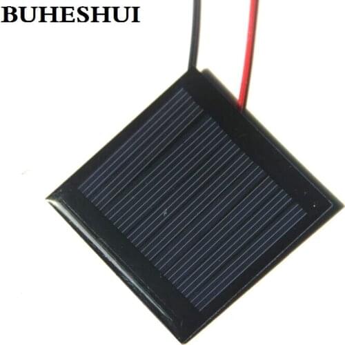 BUHESHUI 0.25W 5V Solar Cell Polycrystalline Solar Panel Module With Wire/Cable DIY Solar Charger For 3.6V Battery Epoxy 50*50MM