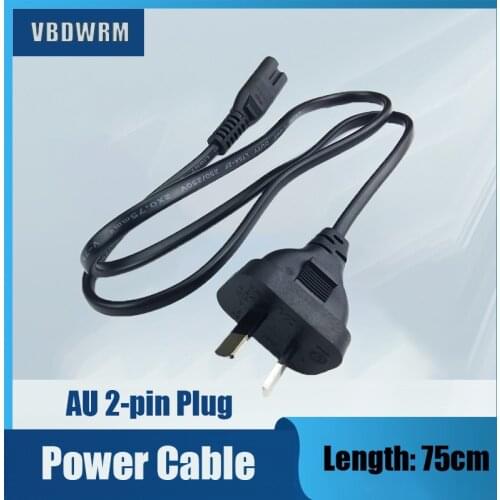 AU Mains Power Cable Lead Cord AU 2-Pin to Figure 8 Plug SAA 250V 10A 2X0.75mm2 for PS4 Apple TV printers 0.75M