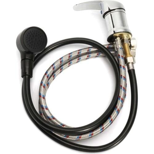 SHGO HOT-1Set Shampoo Bed Chair Faucet + Shower Head with Hose Salon Bath Bowl Sink Faucet Stainless Steel Basin Faucet