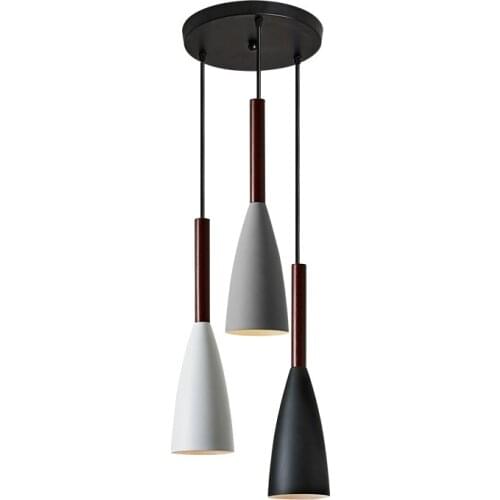 Nordic Simple LED Indoor Pendant Lights Coffee Shop Restaurant Bedroom Living Room Decor Hanging Lamp Black/Gray/White Color E27