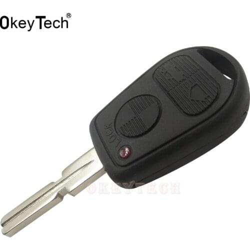 OkeyTech 3 Buttons Replacement Remote Key Shell Cover With HU58 Blade For BMW E31 E32 E34 E36 E38 E39 E46 Z3 Fob Uncut Key Case