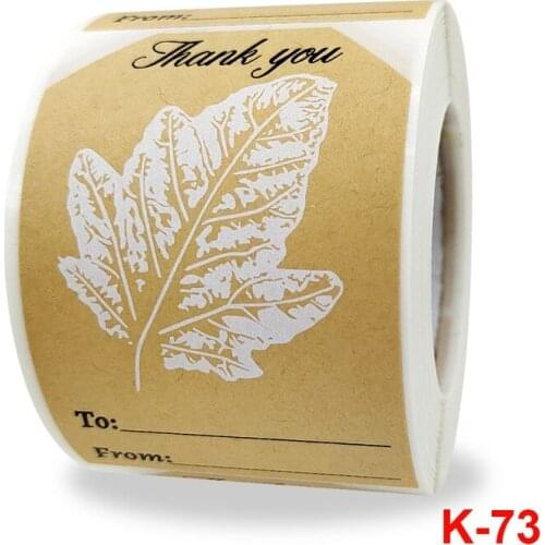 Kraft Paper Stickers Thank You Sticker Tags Self-adhesive Stickers Label Gift Bag Wrapping Paper Decoration Office Stationery