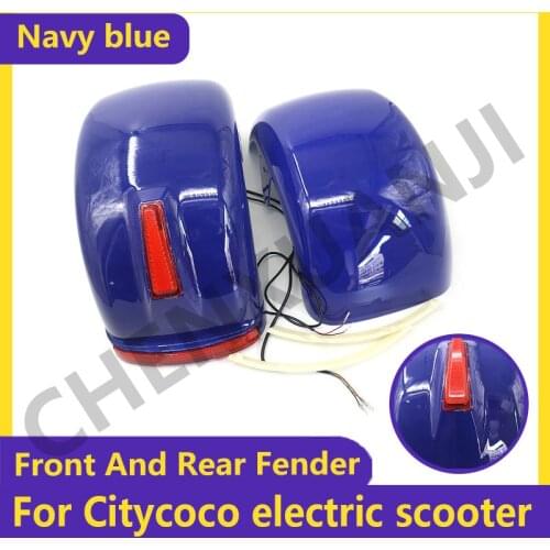 Navy Blue for Citycoco Electric Scooter Plastic Parts Citycoco Fender Shell Flaps Front and Rear Fender Mudguards With taillight