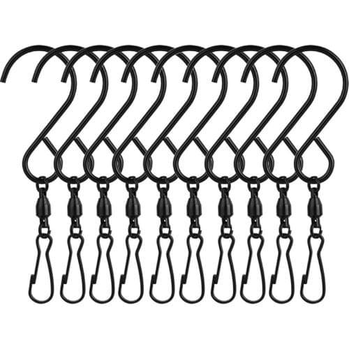 10 Pack Swivel Hooks Clips for Hanging Wind Spinners Twisters Rotating Display T4MD