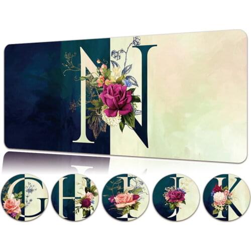 Waterproof Leather Computer Mousepad Half Letter Pattern Large Mousepad High Quality Non-slip Gaming Mouse Pad Keyboard Mat