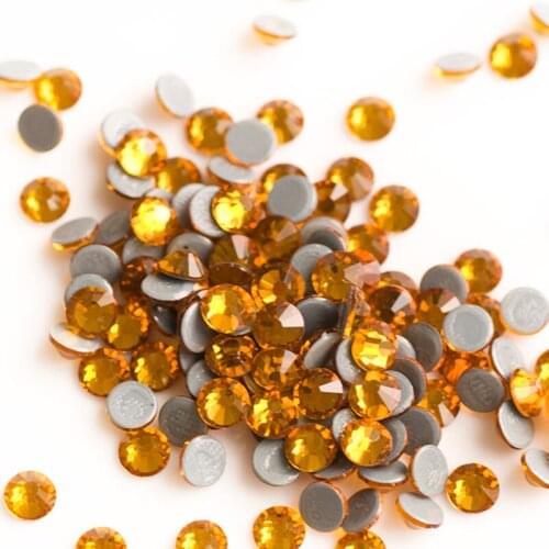 YANRUO 2058HF SS16 3.8-4.0mm Topaz Top Hot Fix Rhinestones Glass Crystal Loose Cristal Stone Iron On Dreses