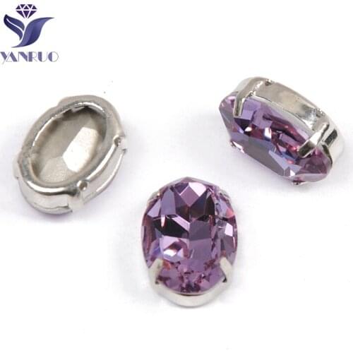 YANRUO 4120 All Sizes Violet Oval Fancy Stones K9 Point Back Strass Glass Crystal Rhinestones For Needlework And Decoration