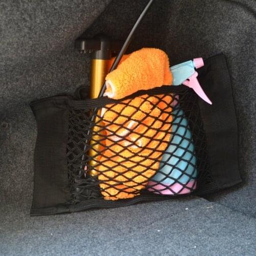 Car Trunk Box Storage Bag Mesh Net Bag Automobile Seat Back Organizer Luggage Holder Pocket Sticker Trunk Organizer Car-Styling