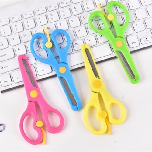 1pc Safe Children Student Stationery Art DIY Scissors Decorative Craft School Scrapbook Handmade Kids Artwork Card Safe Scissors