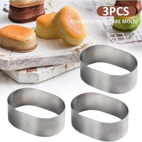3pcs Stainless Steel Baking Mousse Molds Kitchen DIY Dessert Cake Decorating Tool for Making Puffs Bread Cookies Chocolate