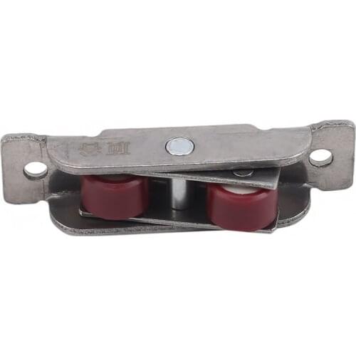 4PCS Stainless Steel+Red Nylon Flat/Concave Double Wheel Plastic Steel Slide Doors Window Pulley U-type Ultra-silent Wheel