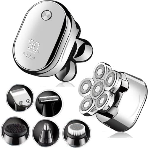 6 In 1 Electric Shaver Multifunction Digital Display Electric Razor Waterproof Hair Trimmer Beard Wet Dry Men Shaving Machine