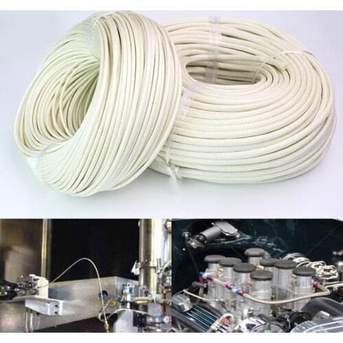 600 Deg High Temperature Braided Soft Chemical Fiber Tubing Insulation Cable Sleeving Fiberglass Tube 1M 1-40 mm Diameter