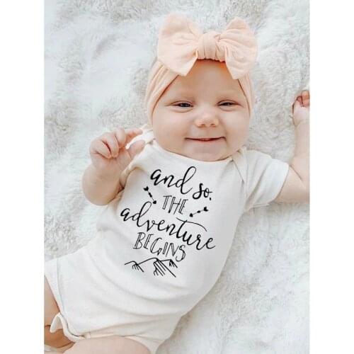 And So The Adventure Begins Summer Baby Bodysuits Boys Girls Unisex Jumpsuit Newborn Baby Fashion Clothes Toddler Baby Onesie