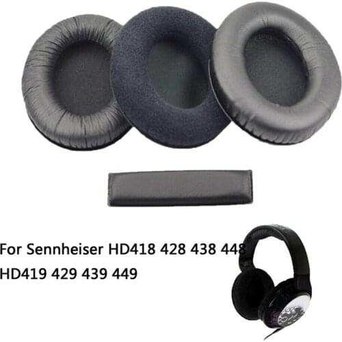 For Sennheiser Ear Pads Cushions Headband Durable Breathable leather foam earpads for HD449 HD448 HD438 HD439 HD428 HD419